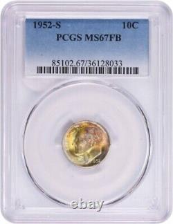 1952-S Roosevelt Silver Dime MS67FB PCGS Toned