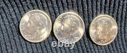 1953-S Roosevelt dime lot of 3 dimes, 90% silver coins