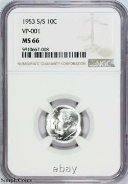 1953-S/S RPM VP-001 Roosevelt Dime NGC MS66 US Silver Coin 667-008