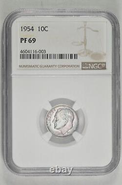 1954 10C Proof Silver Roosevelt Dime NGC PF 69