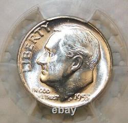 1955 10C Roosevelt Dime Certified PCGS MS67 FB Silver Lowest Mintage Roosie