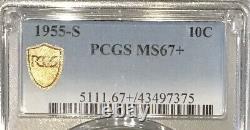 1955-S 10C Roosevelt Dime PCGS MS67+ 43497375