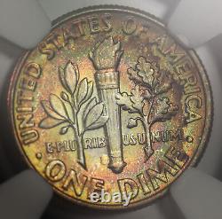1955-S Roosevelt Dime Silver 10C MS 67 NGC Color Toned
