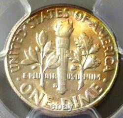 1955 S Silver Us Roosevelt Dime Pcgs Mint State 66 Great Color