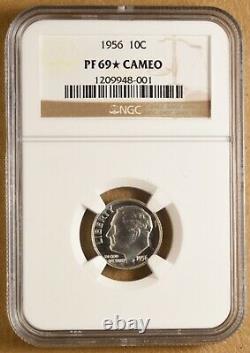 1956 Proof Roosevelt Silver Dime NGC PF 69 Star Cameo
