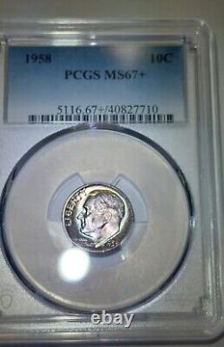 1958 Roosevelt Dime PCGS MS-67+ (Toned)