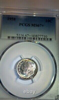 1958 Roosevelt Dime PCGS MS-67+ (Toned)