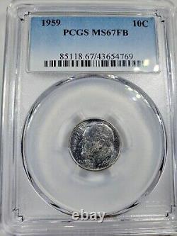 1959-P Roosevelt Silver Dime PCGS MS 67FB full bands rare