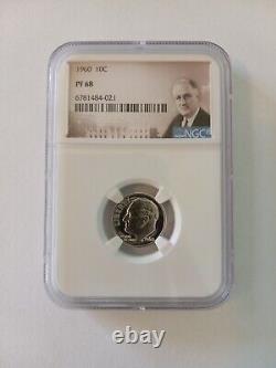 1960 1964 10c Silver Roosevelt Dime NGC PF68 Five Coin Lot, Portrait Label