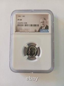 1960 1964 10c Silver Roosevelt Dime NGC PF68 Five Coin Lot, Portrait Label