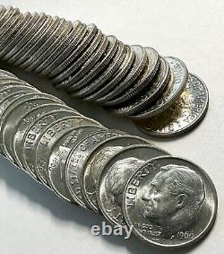 1960 BU ROOSEVELT DIMES 90% SILVER $5 Face Value Inc Mint Tube This Exact Lot