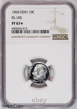 1960 DDO FS-105 Roosevelt Dime NGC PF67 STAR Doubled Die Obverse Proof