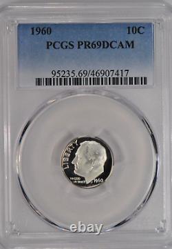 1960 Roosevelt Dime Proof PCGS PR69DCAM PF 69 ULTRA CAMEO Frosty Coin