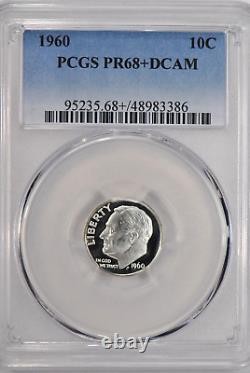 1960 Roosevelt Dime Proof PCSG PR68+DCAM PF 68 Plus Ultra Cameo Frosty Coin 10C