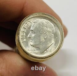 1960 Roosevelt Silver Dime BU/UNC Roll-50 Coins