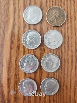 1960s dimes And A Wheat Penny