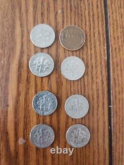 1960s dimes And A Wheat Penny