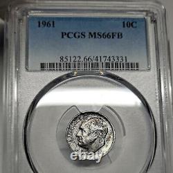 1961 P MS66 FB Roosevelt Dime 10c, PCGS Graded FT, Full Bands / Torch