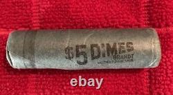 1961-d Original Bank Wrapped Roll Of 50 Roosevelt Silver Dime
