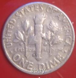 1963 D Roosevelt Silver Dime With Errors