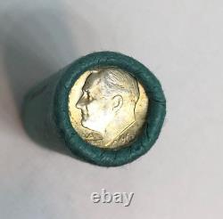 1963-D UNCIRCULATED ROOSEVELT SILVER DIME ROLL OBW 50 Coin