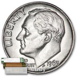 1963 Roosevelt Dime 50-Coin Roll BU