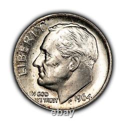 1964 10c Silver Roosevelt Dime PQ Dramatic Rainbow Toning BU Y5700