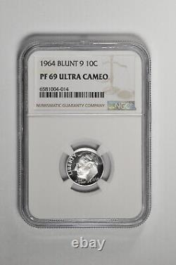 1964 Blunt 9 10C Proof Silver Roosevelt Dime NGC PF 69 Ultra Cameo Top Pop