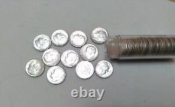 1964 D Silver Roosevelt Dime Roll Full BU Roll Silver Dimes 50 Coins