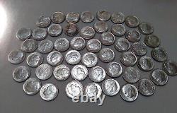 1964 D Silver Roosevelt Dime Roll Full BU Roll Silver Dimes 50 Coins