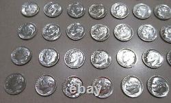 1964 Roosevelt Dime Roll Uncirculated MS 90% Silver Proof 50 US Coins