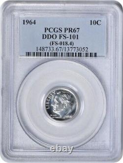 1964 Roosevelt Silver Dime DDO FS-101 PR67 PCGS