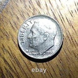 1966 Roosevelt Dime (No Mint Mark) #5 On Cheek. Layered In God WE trust