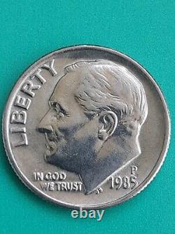 1985 P Roosevelt Dime! A Beauty! 3-u's onUNUM Loww P! Die Chip On Eye! DDO