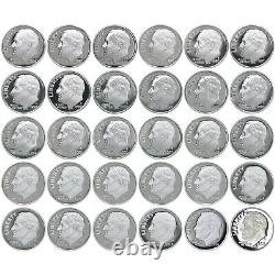 1992-2019 S Roosevelt Dimes 90% Silver Gem Deep Cameo Proof Run 28 Coin Set