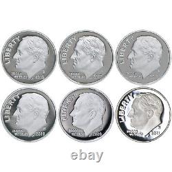 1992-2019 S Roosevelt Dimes 90% Silver Gem Deep Cameo Proof Run 28 Coin Set
