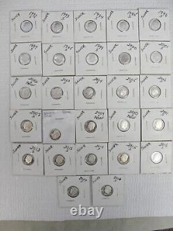 1992 S 2018 S Silver Proof Roosevelt Dime Complete 27 Coin Set In Album