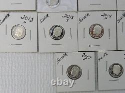 1992 S 2018 S Silver Proof Roosevelt Dime Complete 27 Coin Set In Album