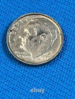 1993P Roosevelt Dime, Error coin. Severely Raised rim with No rim ridge