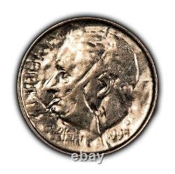 1995 10c Roosevelt Dime Mint Error Obverse Struck by Capped Die SKU-Z4814