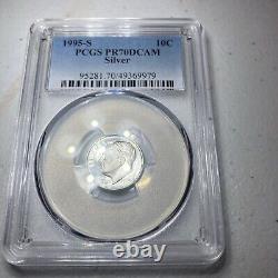 1995 S 10C Silver Roosevelt Dime Proof PCGS PR70DCAM