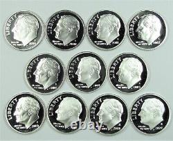 1999, 2000 2010 2020 Silver Proof Roosevelt Dime Run 22 Coins