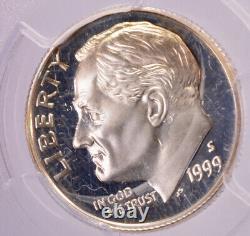 1999-S 10c Silver Proof Roosevelt Dime Heavy Clashed Dies PCGS PR67