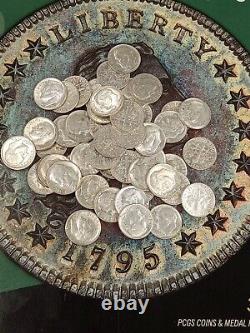1 Roll of 50 Each 90% Silver Roosevelt Dimes Assorted Dates TP-4427