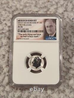 2015 P Silver Reverse PF 10c Early Releases NGC PF70 March of Dimes Set