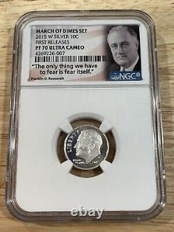 2015-w March Of Dimes Set Silver Roosevelt Proof Ngc Pf70 Ucam Fr Rare Dime 10c