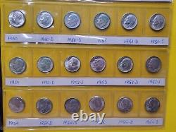 2 Complete Sets of Silver Roosevelt Dimes 1946-1964PDS Miss 1962D 95 Coins 24079