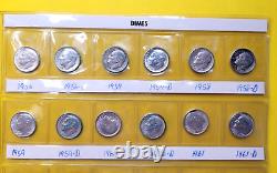 2 Complete Sets of Silver Roosevelt Dimes 1946-1964PDS Miss 1962D 95 Coins 24079