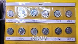 2 Complete Sets of Silver Roosevelt Dimes 1946-1964PDS Miss 1962D 95 Coins 24079