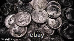 (45) 1946-D Roosevelt Silver Dime Partial Roll BU Uncirculated US Coin Lot SKU-7
